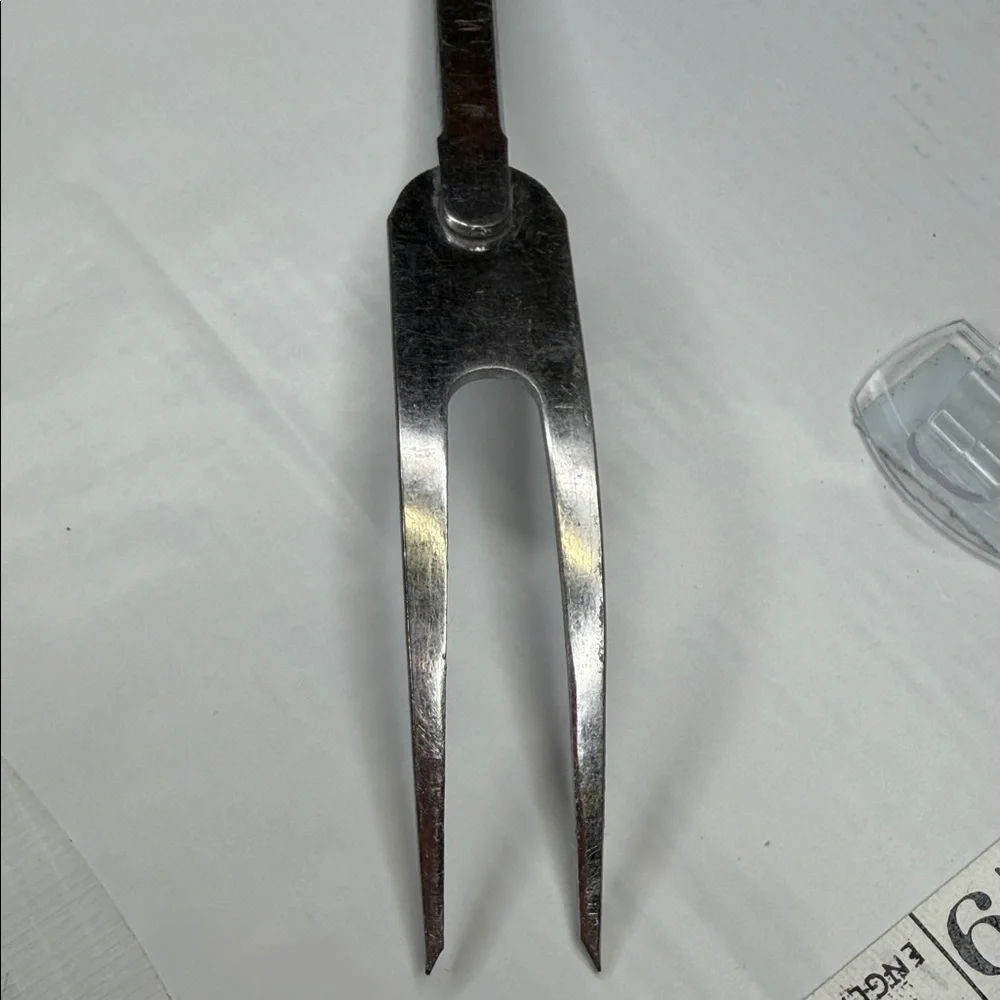 EKCO Stainless Steel Carving Fork faux wood handle